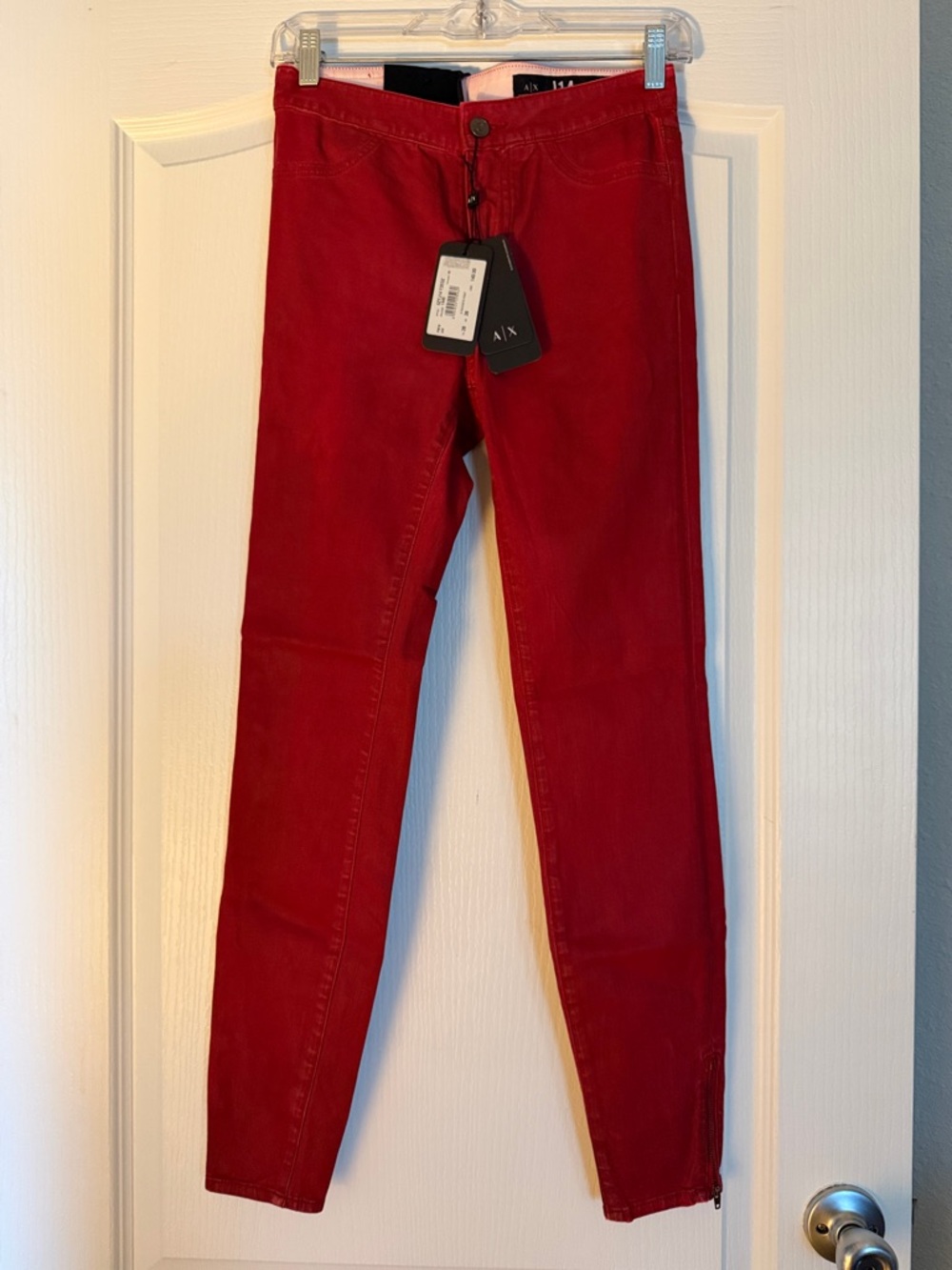 New Women’s A/X Armani Exchange Women’s Crimson Skinny Jeans Sz 26.